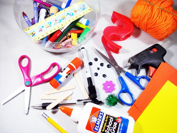 an assortment of craft supplies