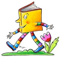 illustration of a book walking