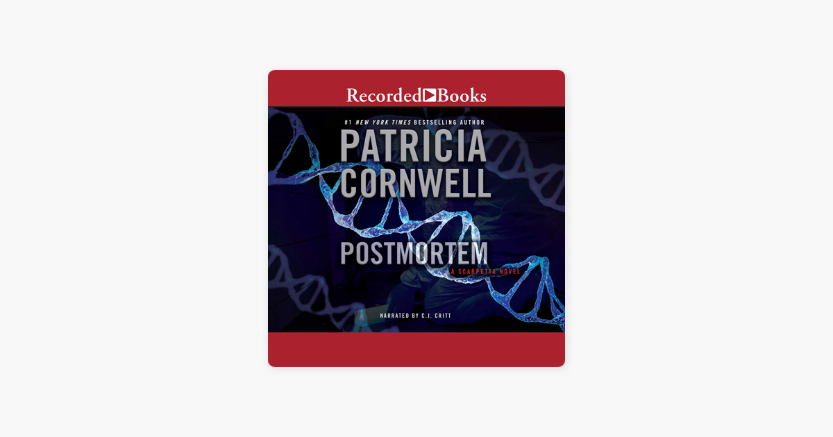 audiobook cover for postmortem by patricia cornwell