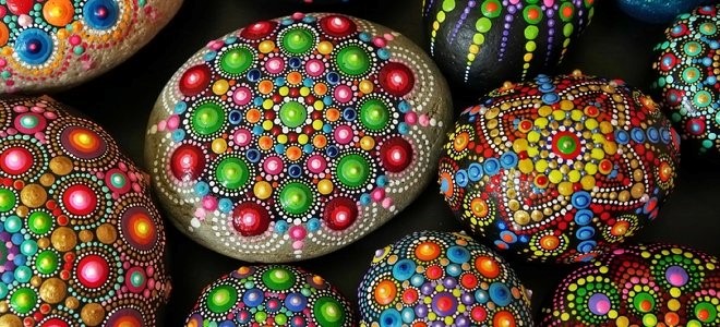 rocks painted elaborately