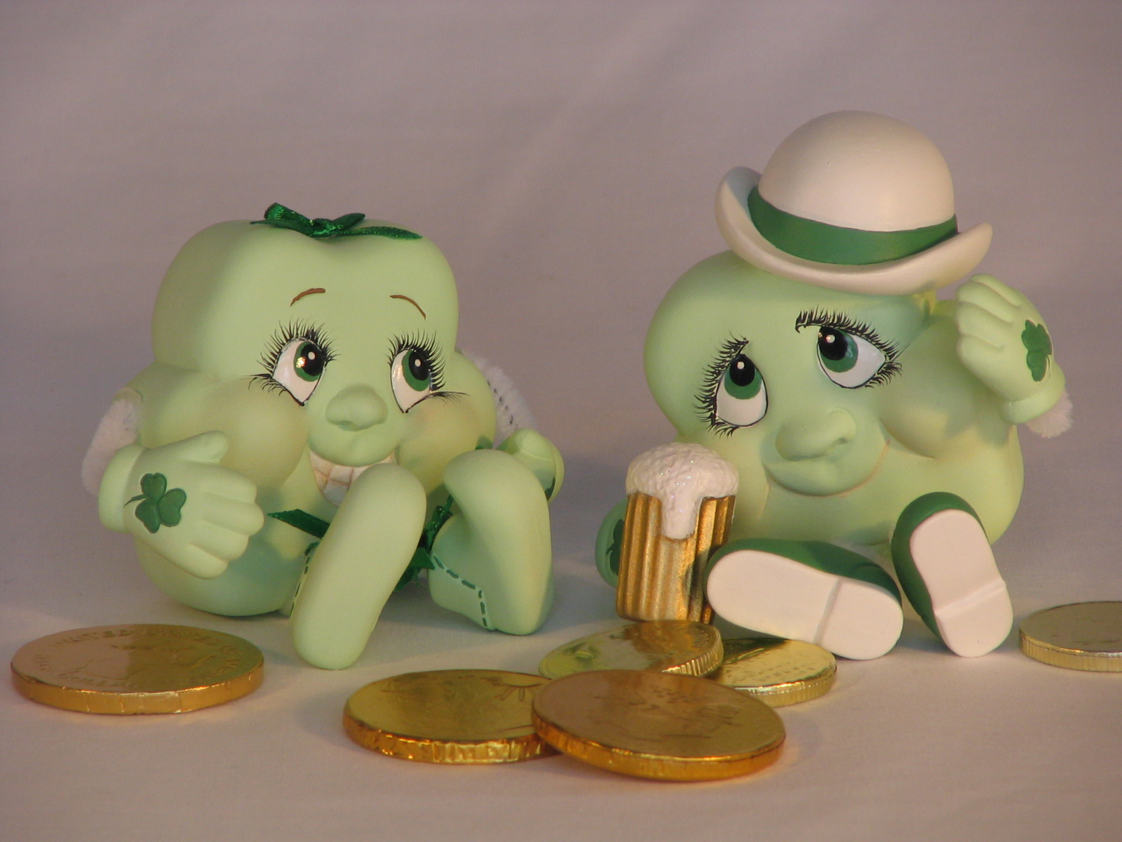 happy shamrocks and gold coins