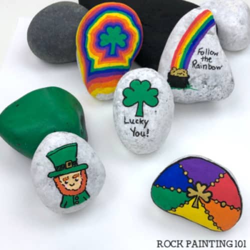 rocks painted with st patrick's day images