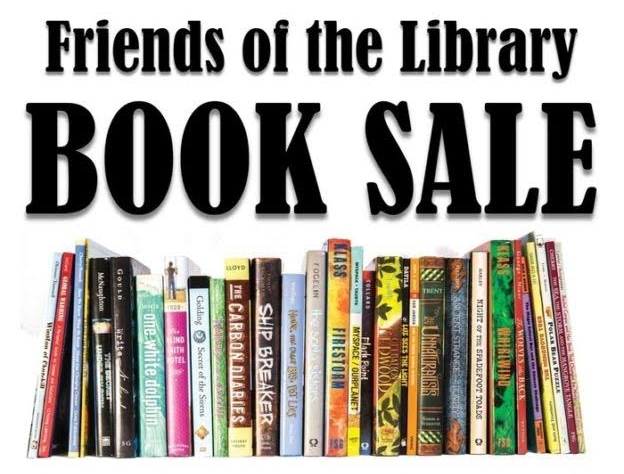 Friends of the Library Book Sale with books pictured
