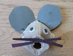 mouse craft made with egg carton cups