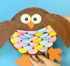 owl craft made with paper plates