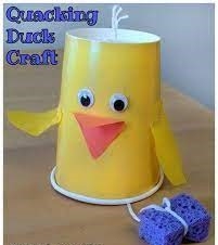 duck craft made with a paper cup