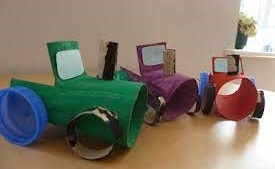 tractor crafts made with cardboard tubes