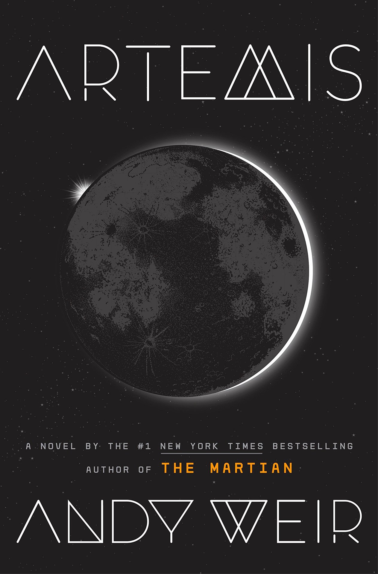 book cover for artemis by andy weir