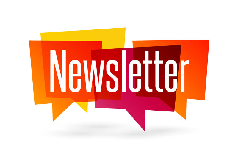 text that says newsletter