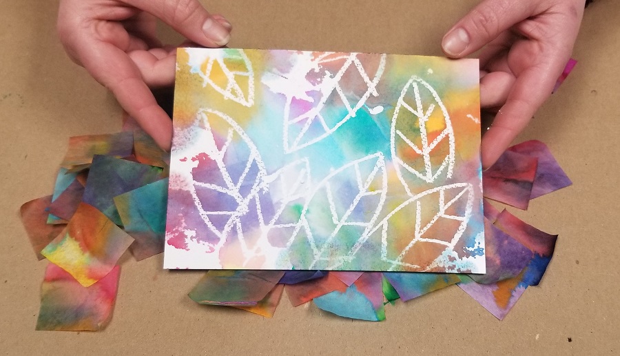 colorful painting made using tissue paper