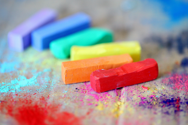 colorful sticks of chalk