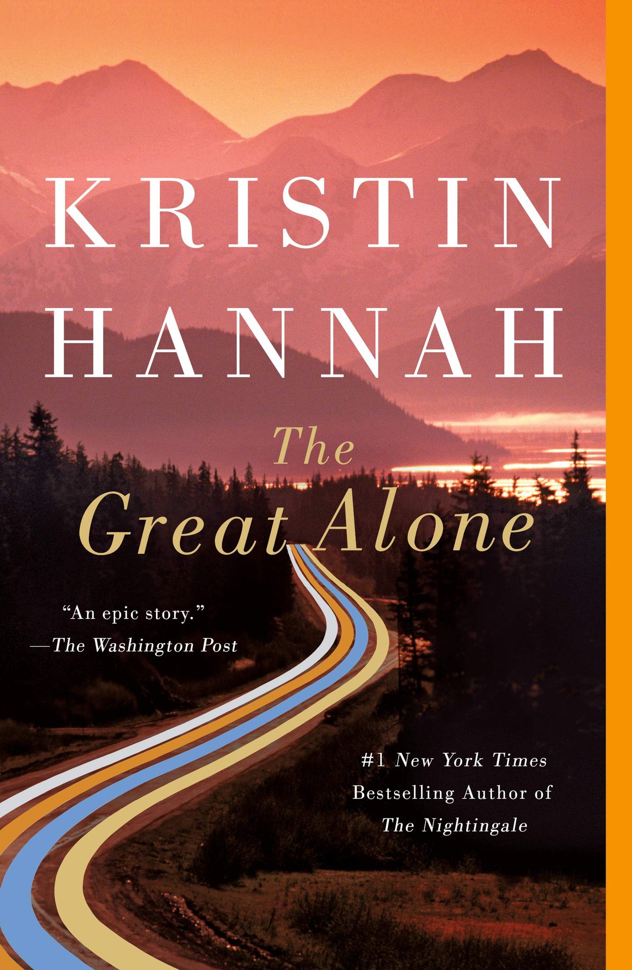 book cover for the great alone by kristin hannah