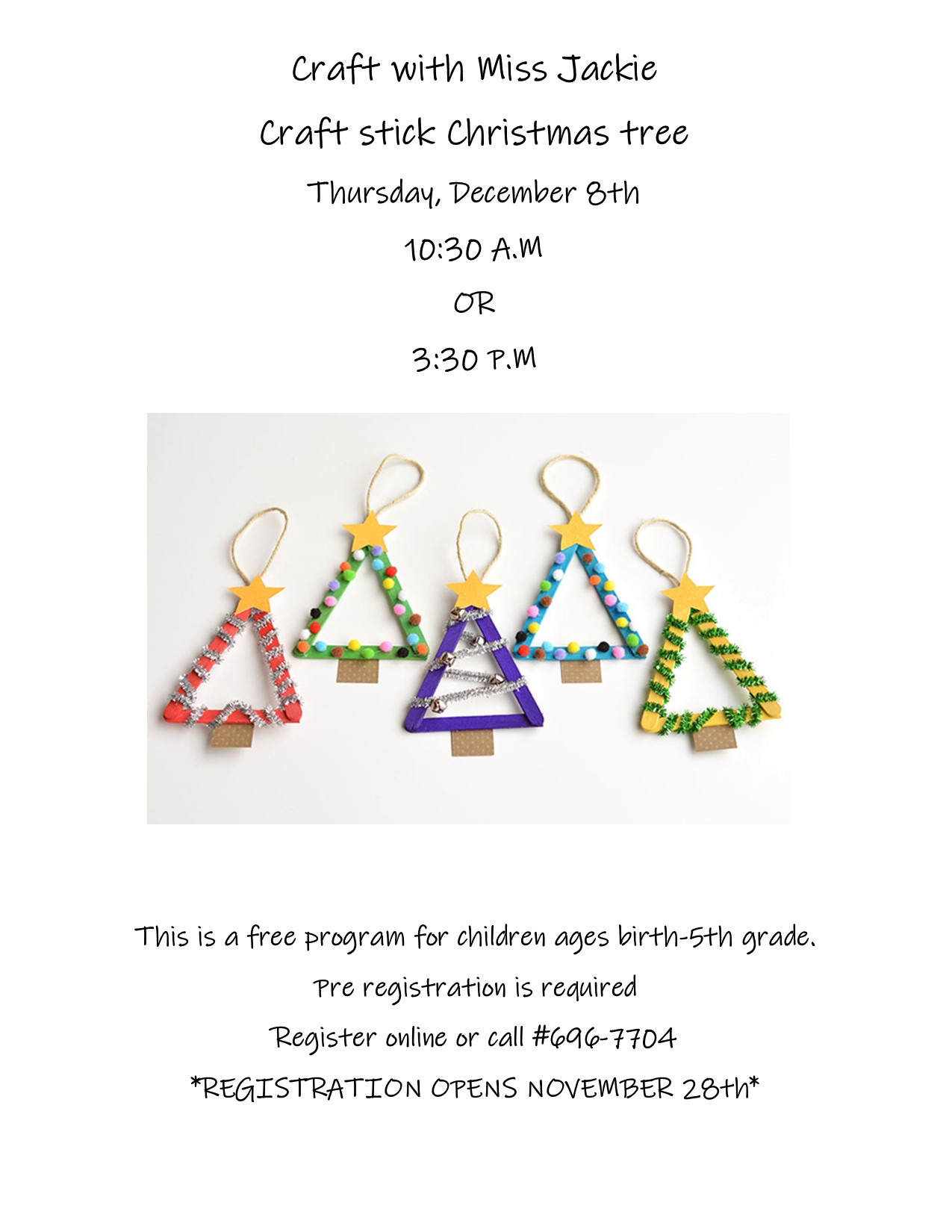 december craft flyer