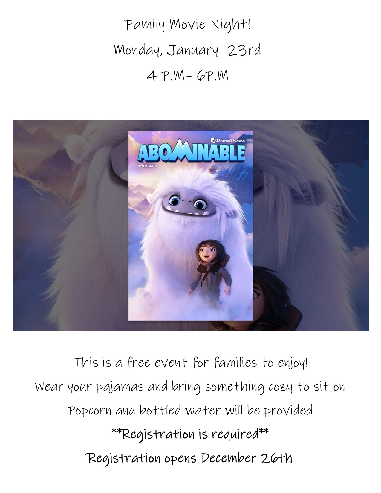 family movie night flyer