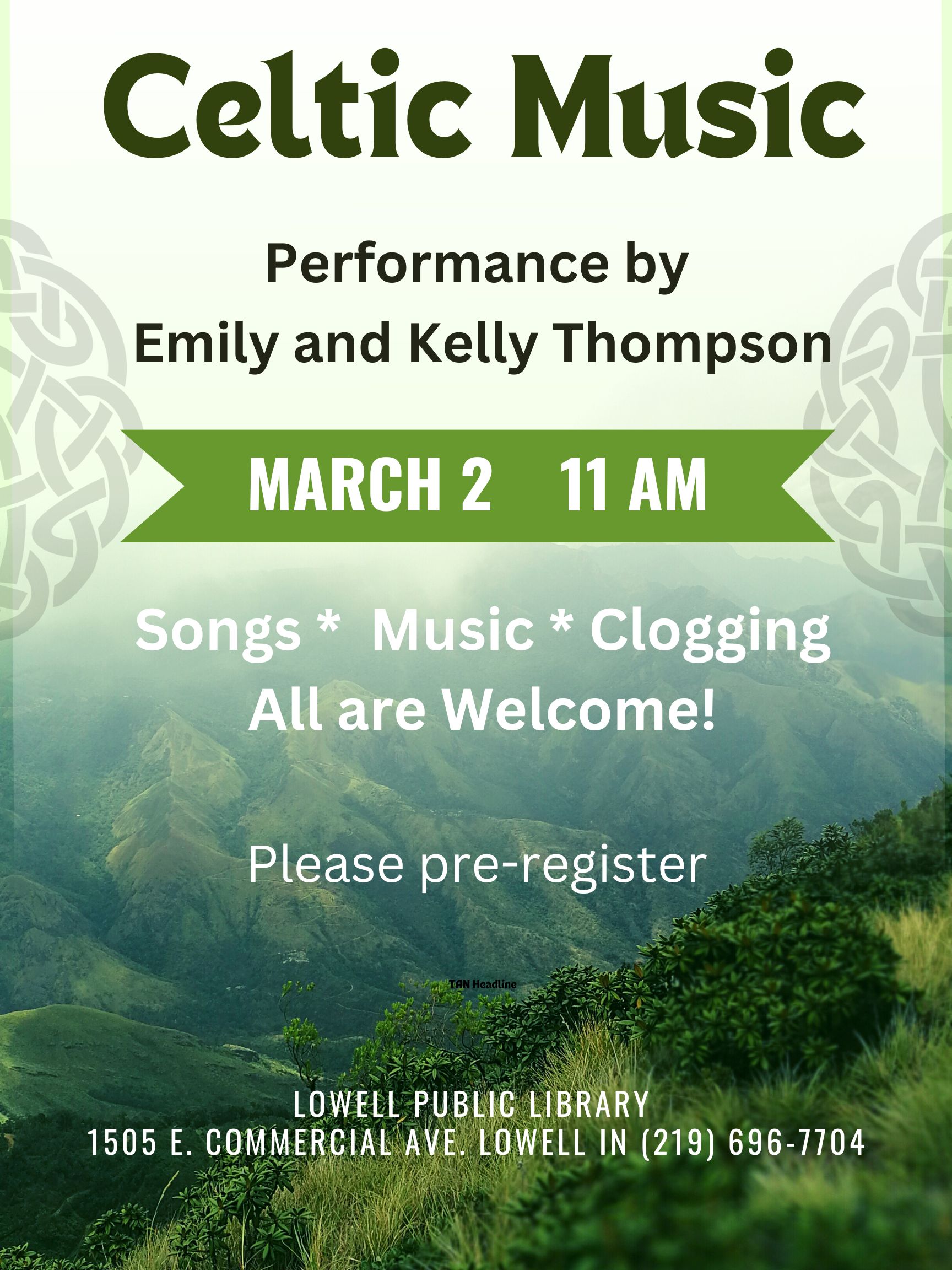 celtic music performance flyer