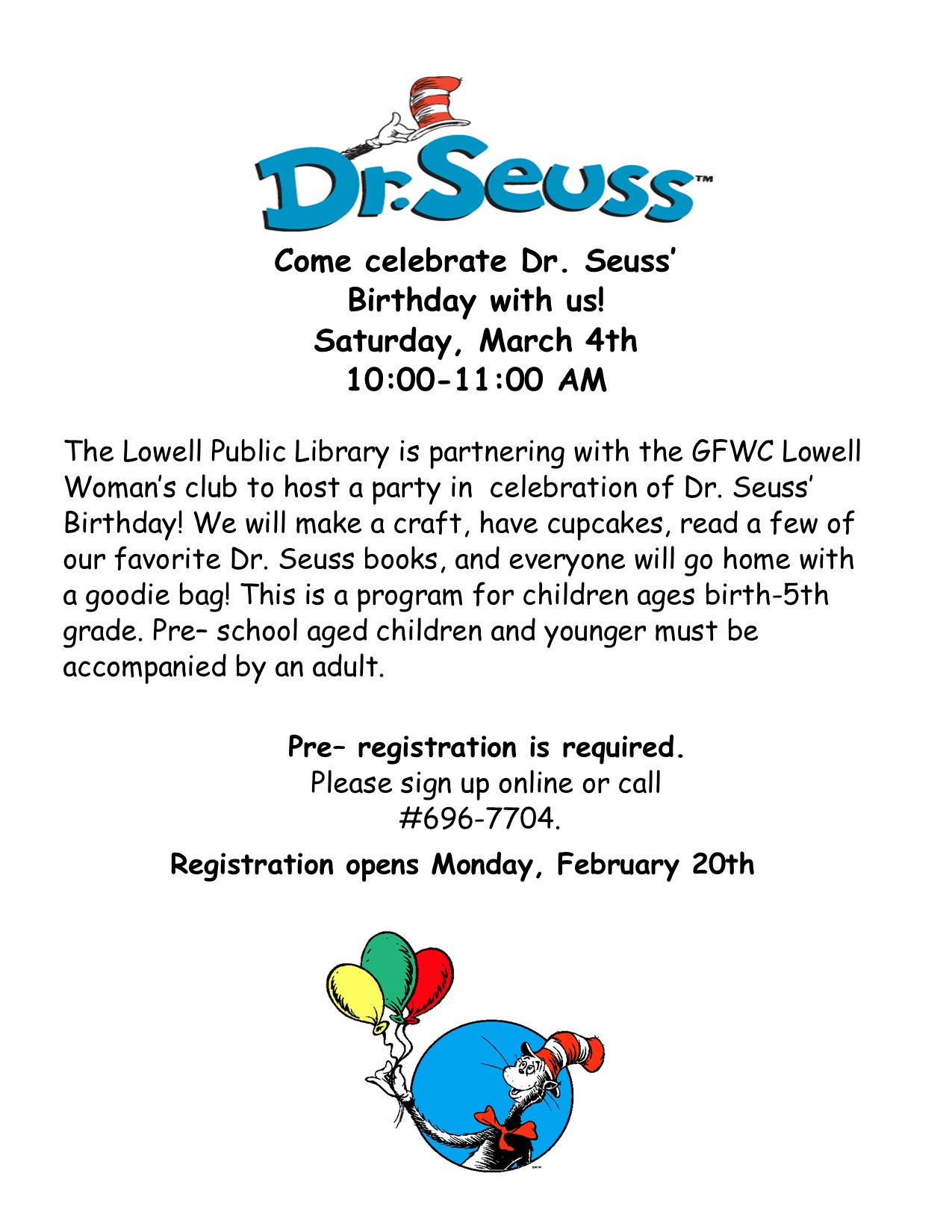 dr seuss birthday party flyer