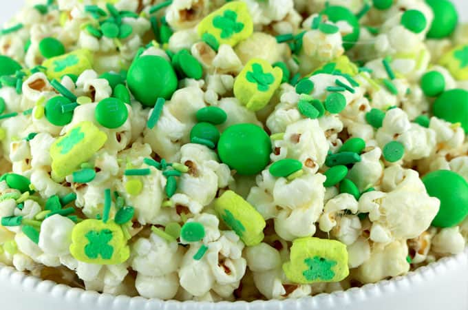 bowl of st patrick's day themed trail mix