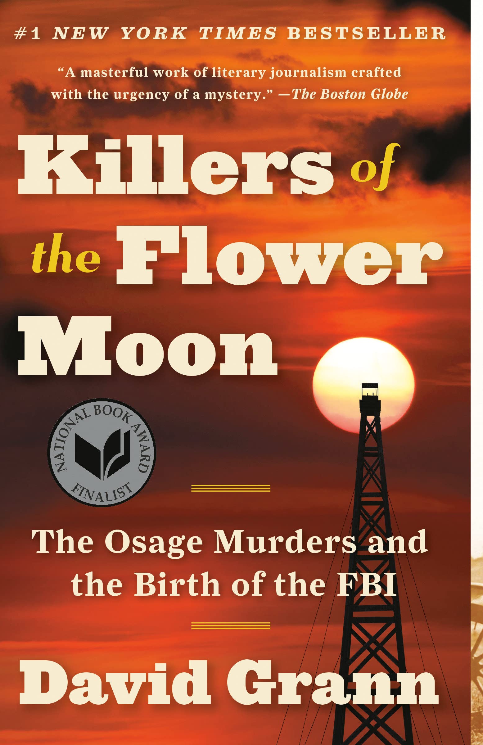 book cover for killers of the flower moon by david grann