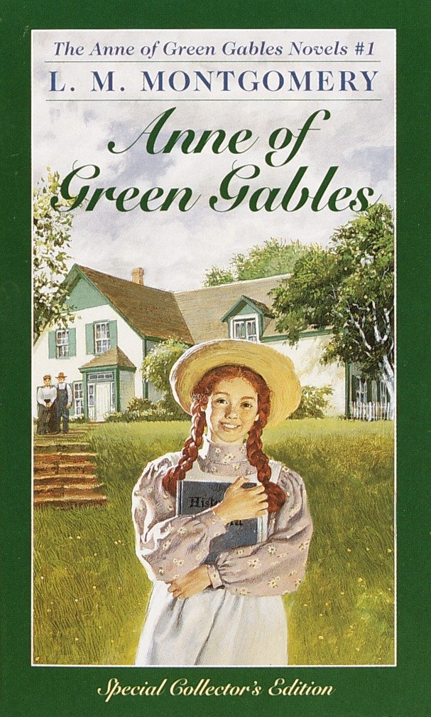 book cover for anne of green gables by l m montgomery