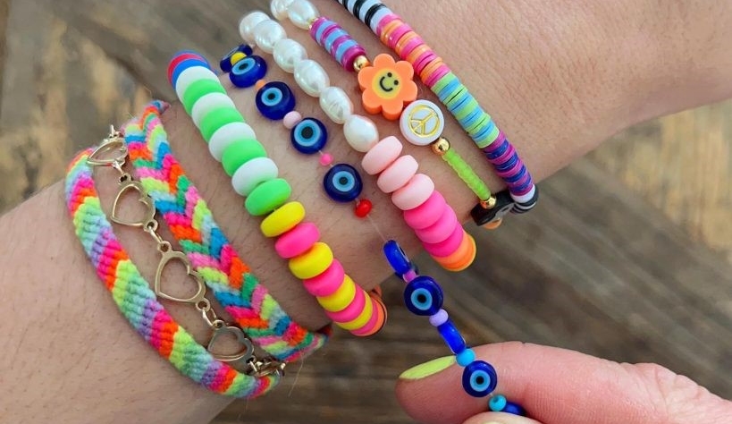 bracelets made using pony beads