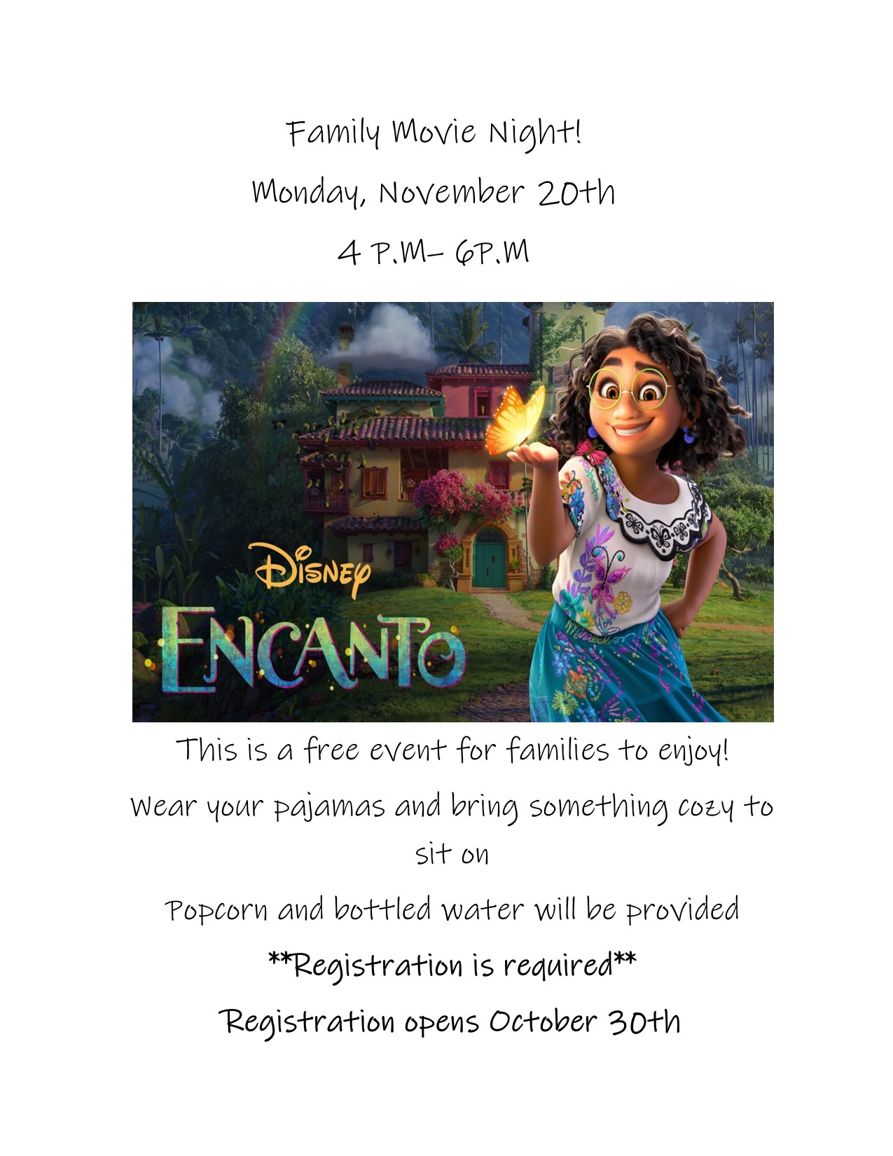 family movie night flyer