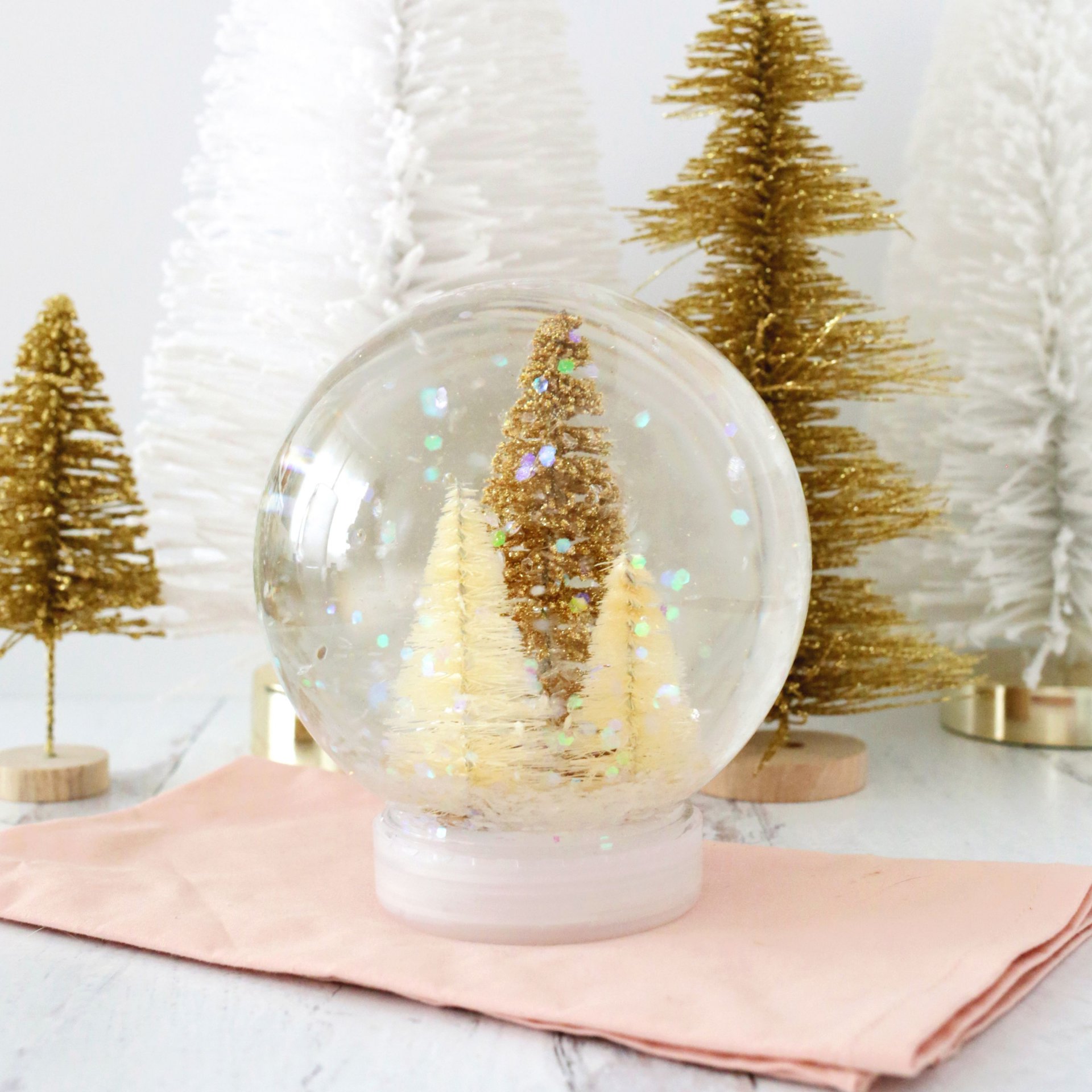 christmas tree snow globe craft