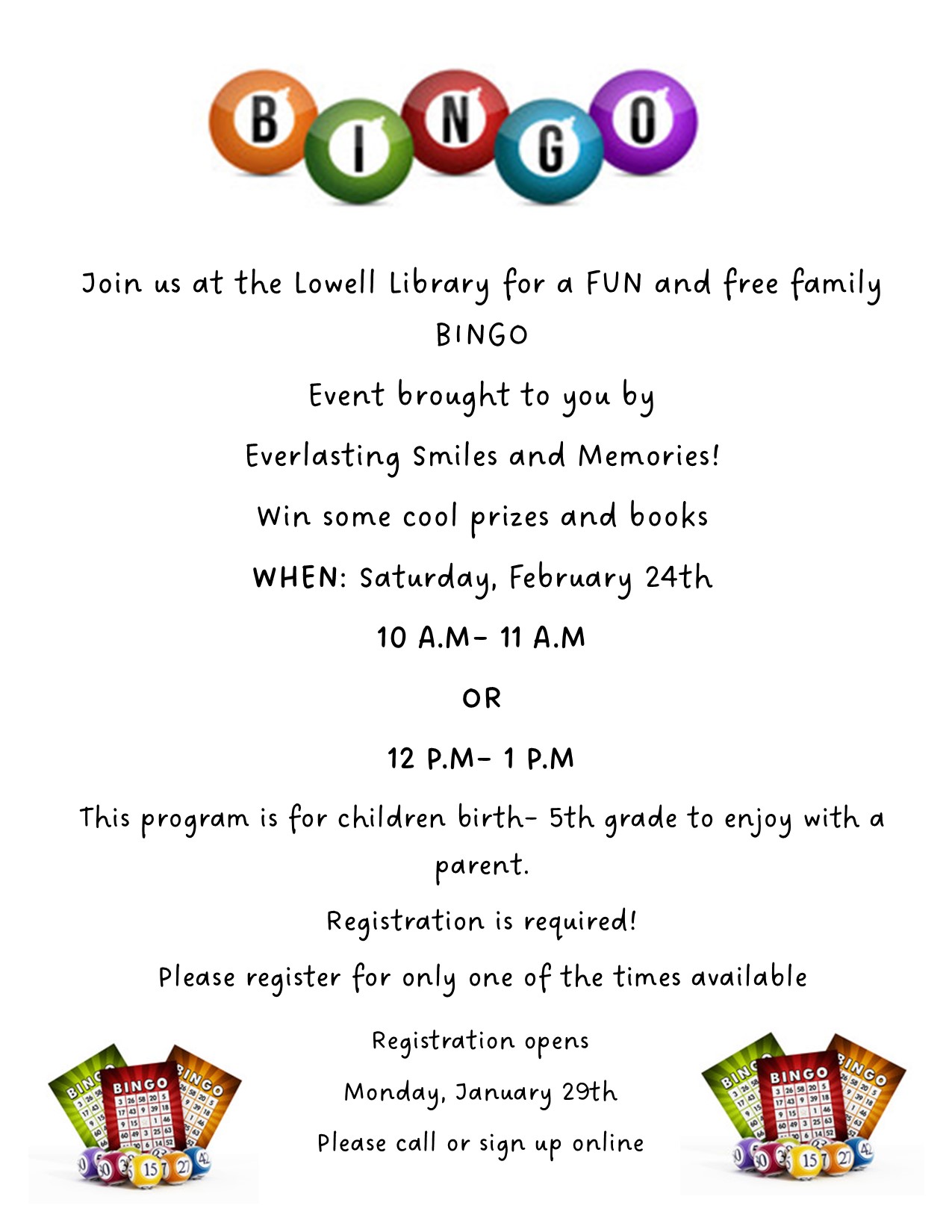 kids bingo flyer
