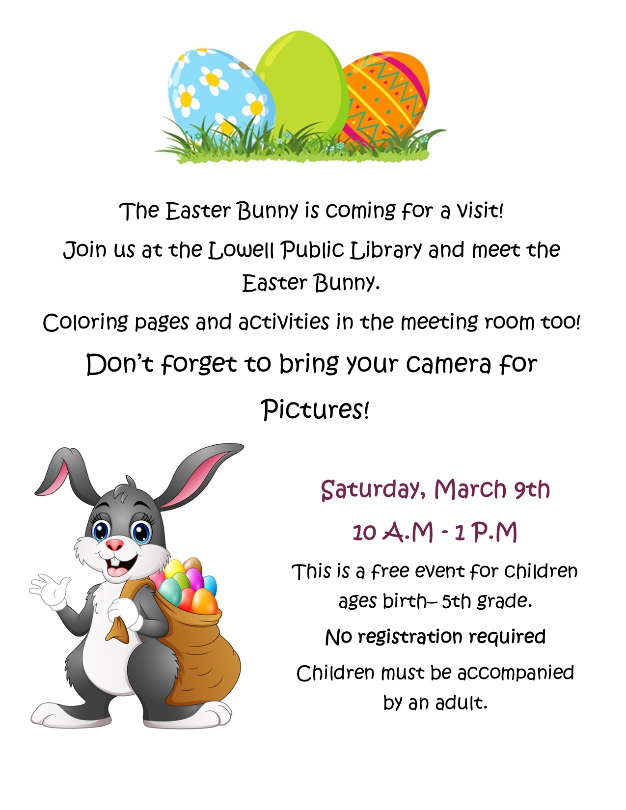 easter bunny visit flyer