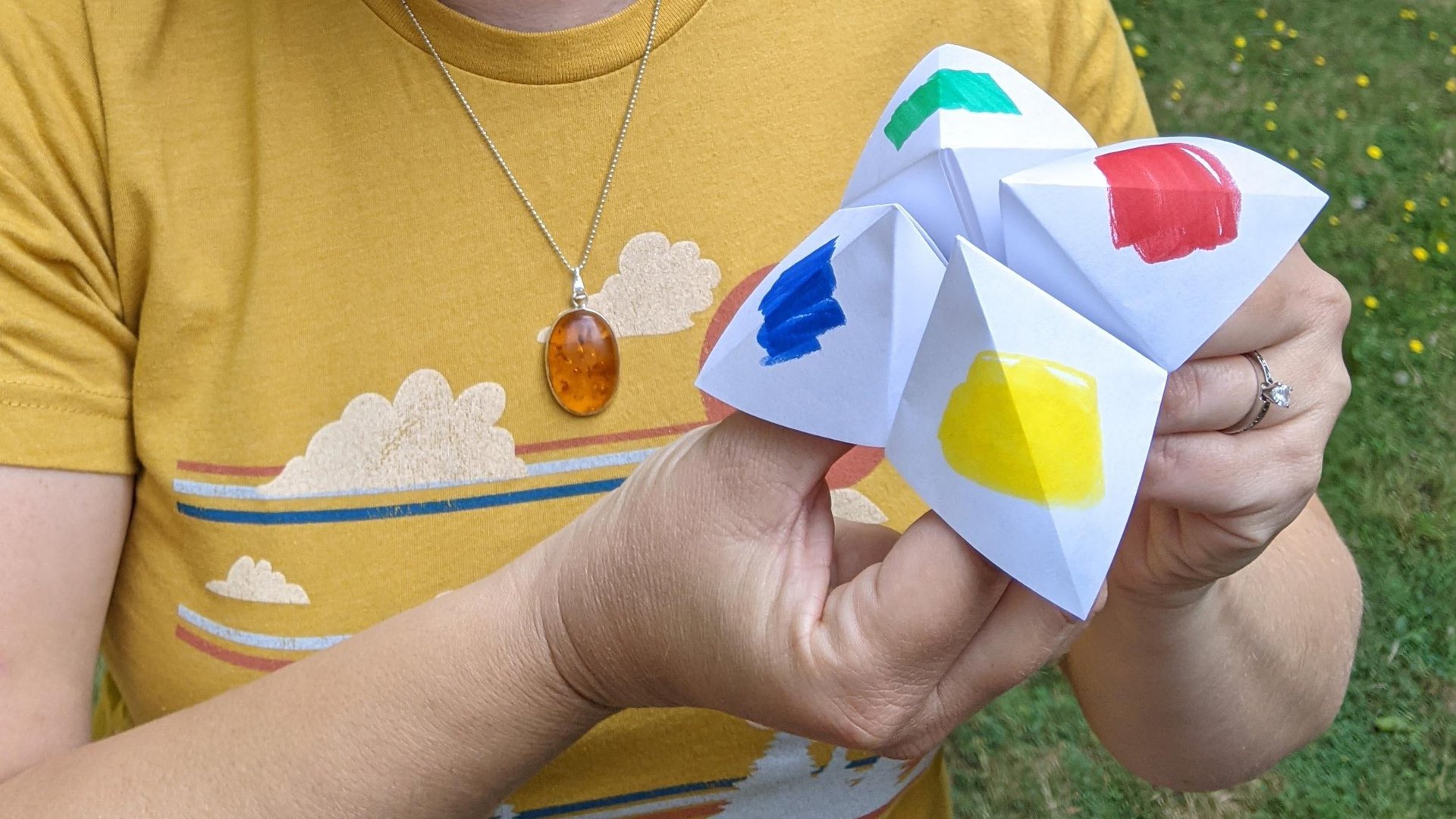 fortune teller craft made with colorful paper