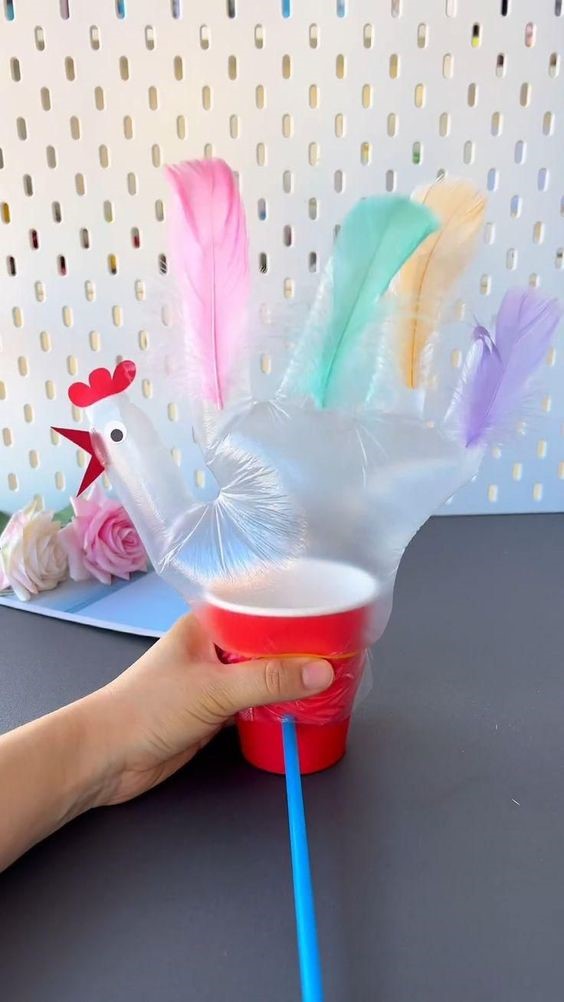 Chicken made using a plastic glove