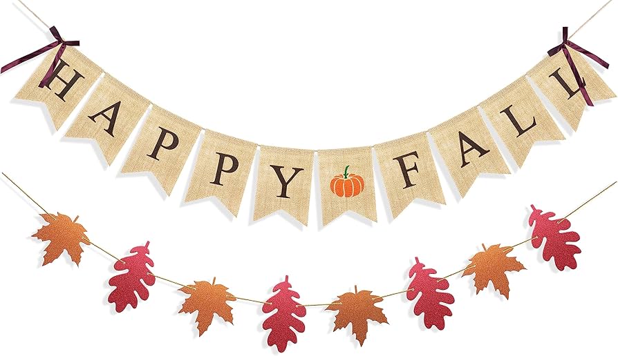 Banner that spells out Happy Fall