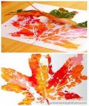 Inked leaf prints