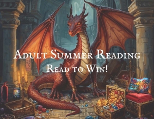 Adult Summer Reading Dragon a fierce dragon guarding jewels in a stone lair