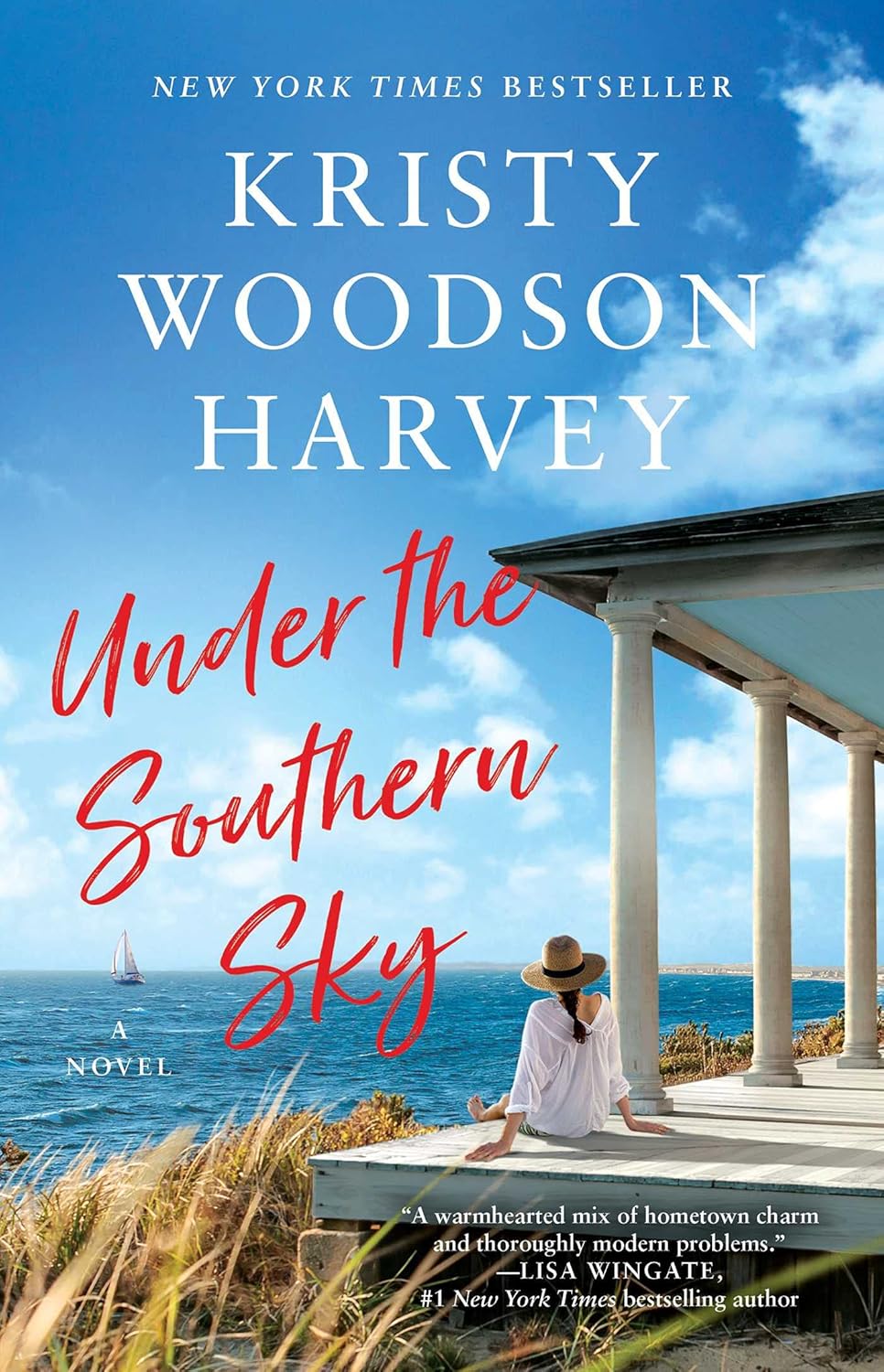 Beach and ocean scene featured on cover of book titled Under the Southern Sky