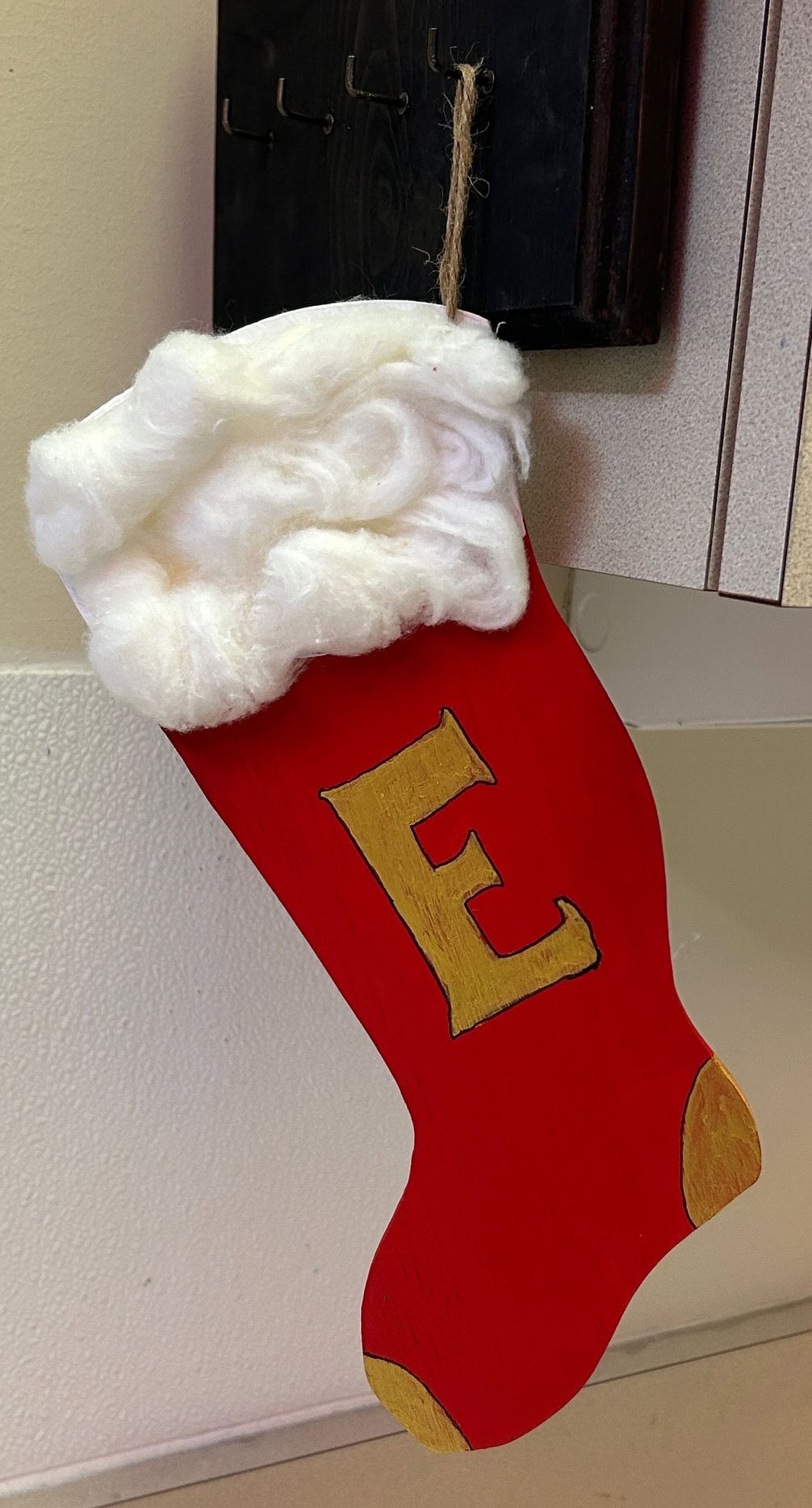wooden Christmas stocking