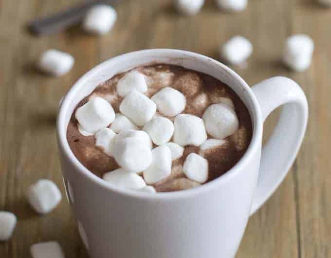 cup of hot cocoa with mini marshmallows