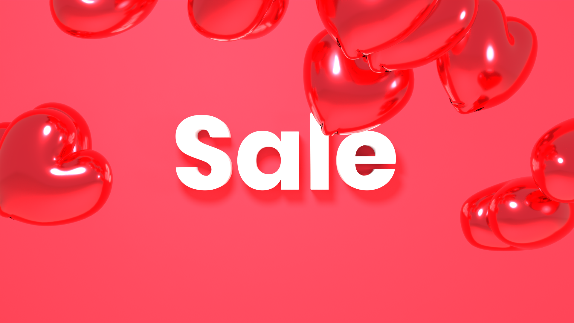 pink background with hearts and SALE