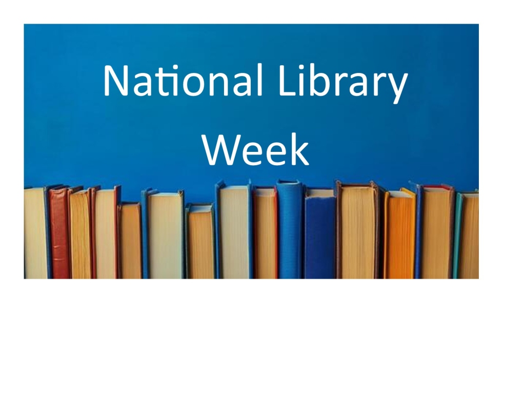 National Library Week with a line of books