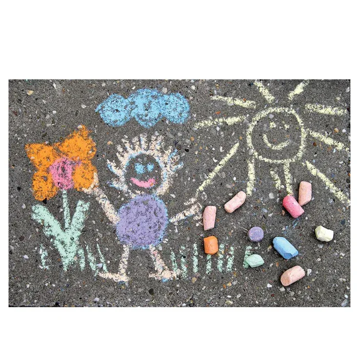 pictures drawn on a sidewalk with chalk