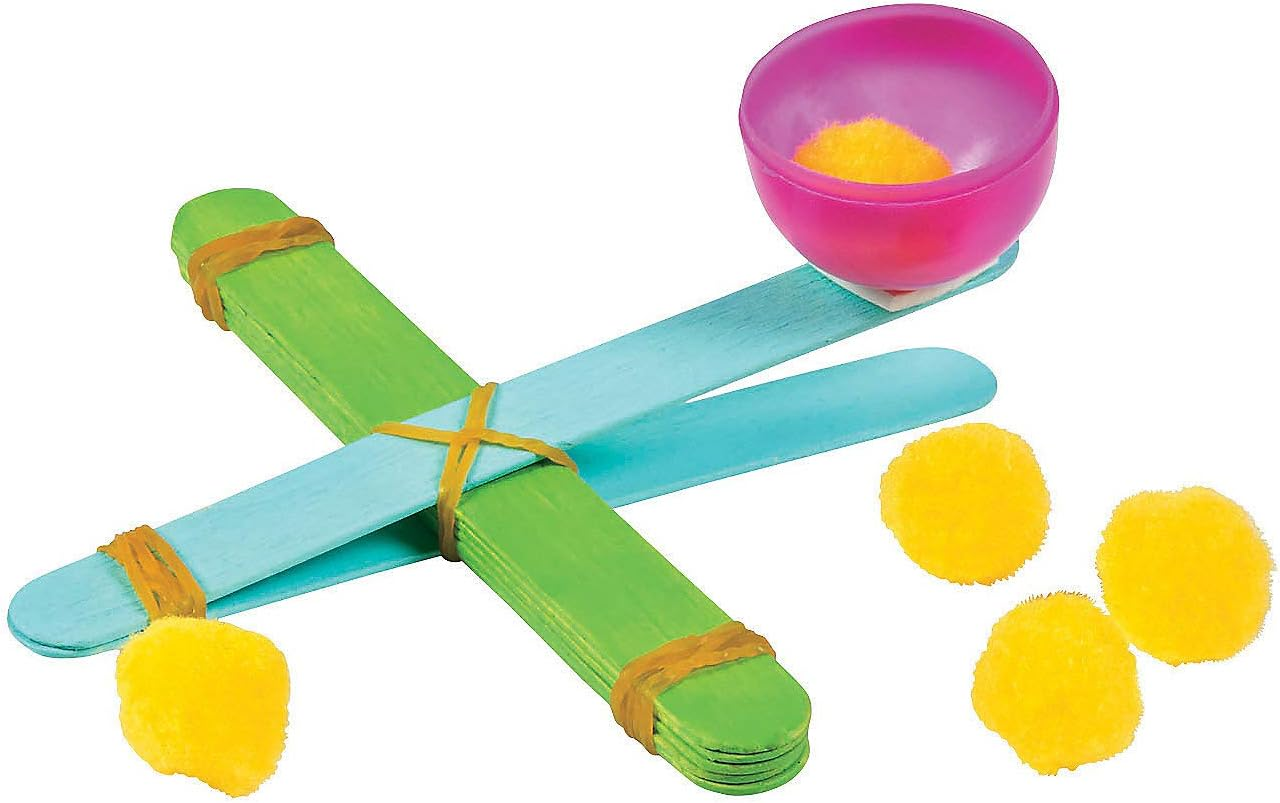 game made using pom poms and craft sticks