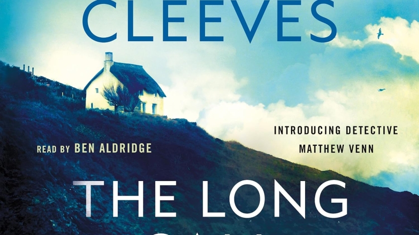 The Long Call written by Ann Cleeves book cover with single house near a cliff by water