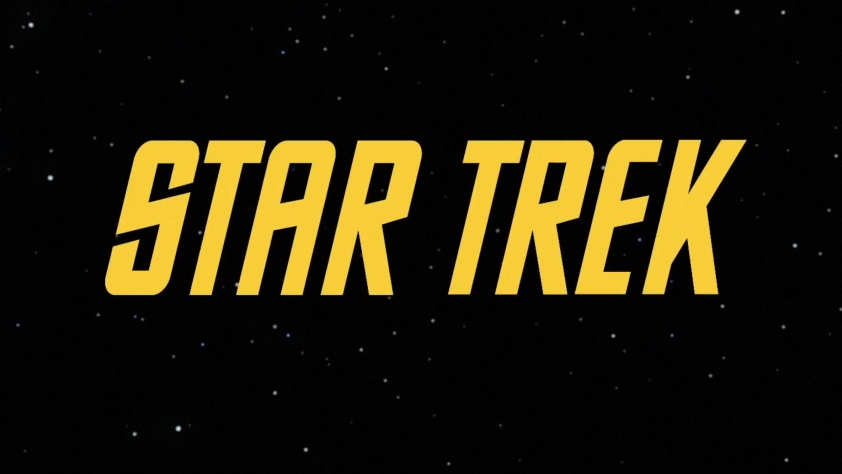 Black background with gold STAR TREK lettering