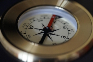 a brass compass