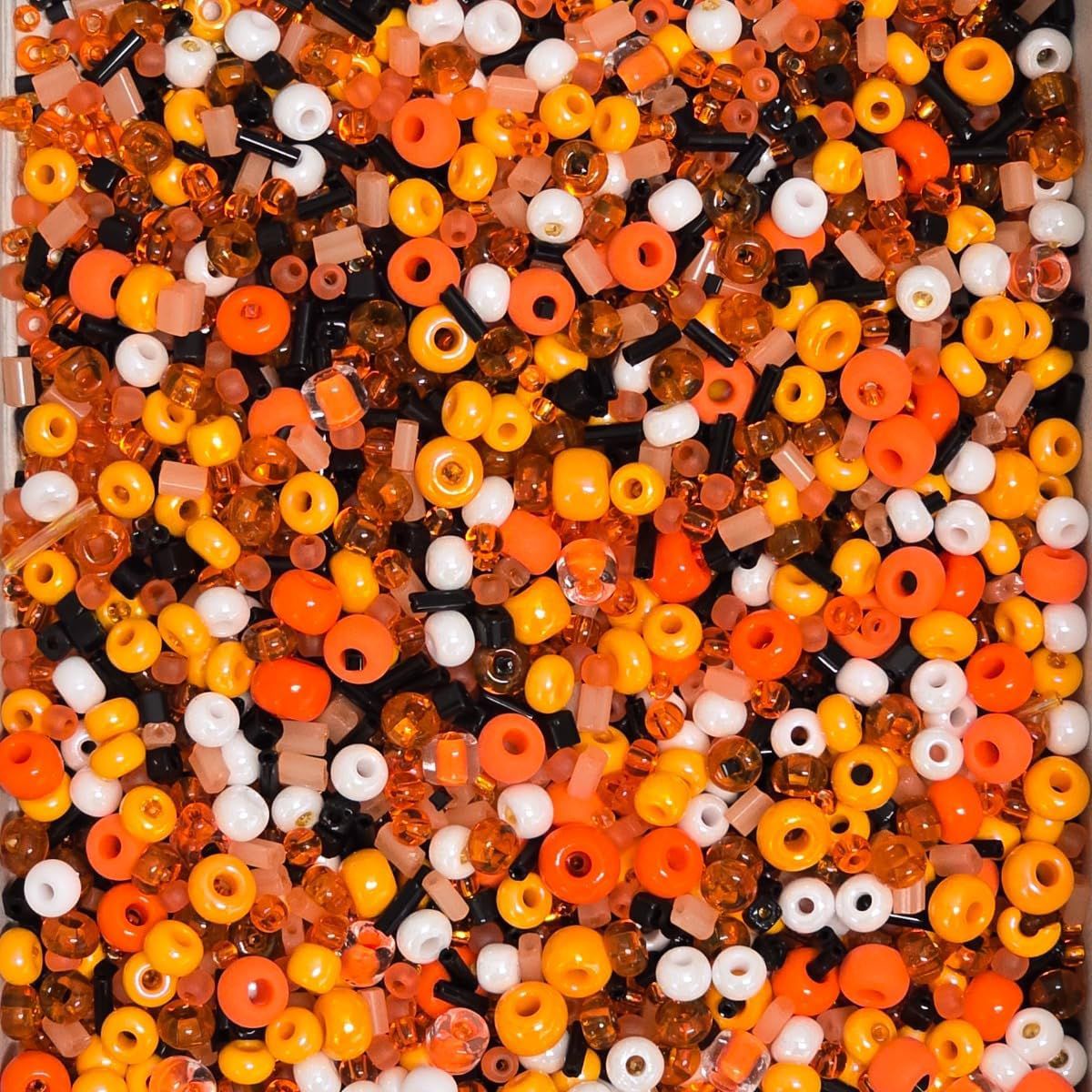 orange, black white and yellow Perler beads