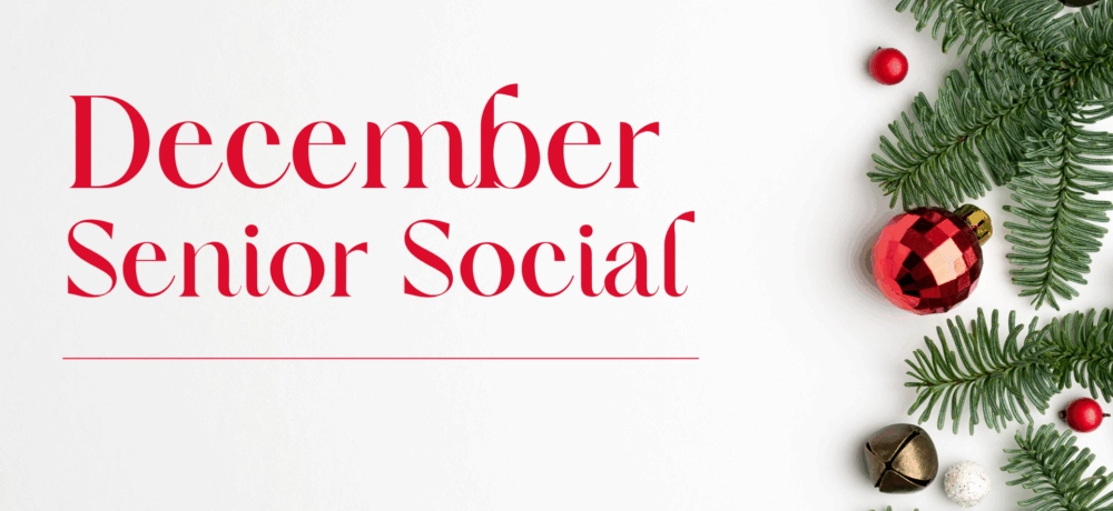 December Senior Social with evergreeens and ornaments